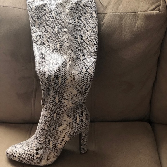 over the knee snake skin boots
